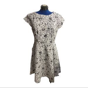DRESSYSTAR, Black & White Floral Dress, Sz 3XL/Asian Sizing,‎ USA Sizing XL